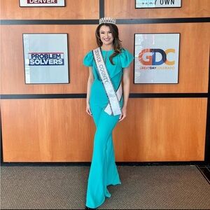 Jovani Turquoise Jumpsuit